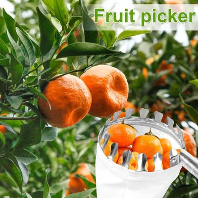 1 Set Fruit Picker Fruit Picking Tool.Fruit Picker Tool with Basket – Extendable Fruit Harvesting Tool for Safe & Easy Picking