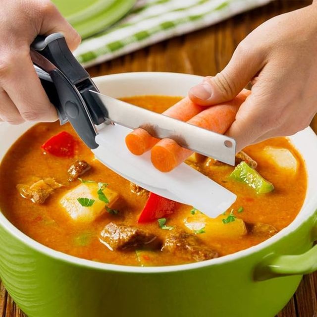 Clever Cutter 2-in-1 Food Chopper.Clever Cutter Vegetable Chopper – Built-in Cutting Board Design