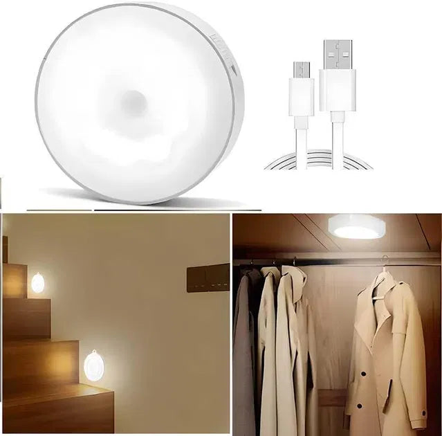 家用感應燈，USB充電無線LED夜燈（2裝）。家用感應燈 | USB充電無線LED夜燈（2個裝）
