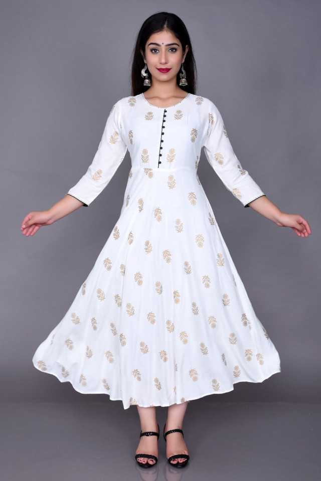 Aman Rayon Kurtis For Women (White, S)Aman Rayon Kurti for Women (White, S) – Elegant Casual, Office & Daily Wear Ethnic Kurta
