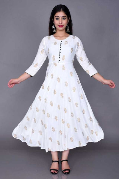Aman Rayon Kurtis For Women (White, S)Aman Rayon Kurti for Women (White, S) – Elegant Casual, Office & Daily Wear Ethnic Kurta