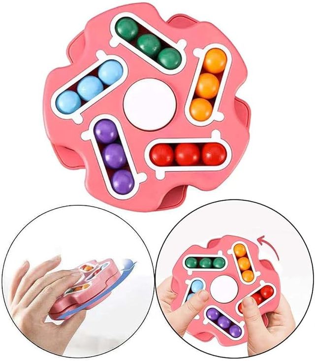 Fidget Toy Rotating Magic Bean Cube Spinner | Educational Learning & Brain Development Toy | Stress Relief, Focus & Sensory Toy for Kids and Adults