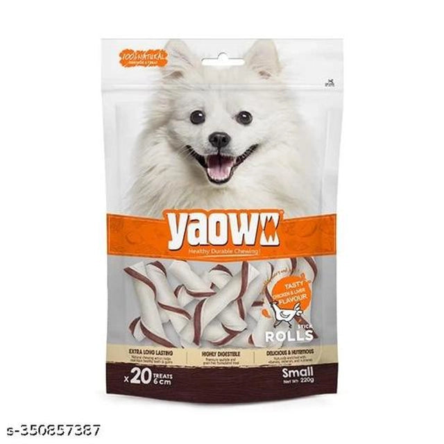 Yaowo Rawhide Sticks (Pack of 20)Yaowo Rawhide Sticks For Dogs (Pack Of 20) | Natural Chew Treat For Dental Health & Strong Teeth