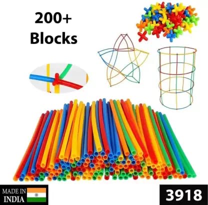 Colorful Straw Educational Building Smart City Blocks for Kids