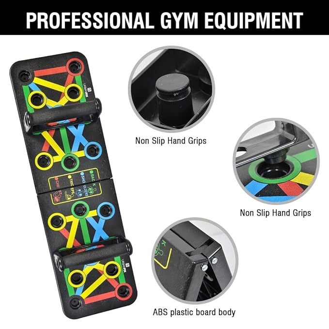Foldable Push Up Board For Exercise.Foldable Push Up Board for Chest, Shoulder & Core Workout  Portable Push Up Board with Multi-Position Training System