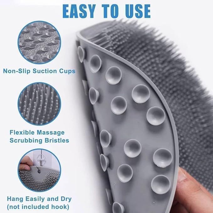 Shower Foot Massager Scrubber Mat & Back Washer