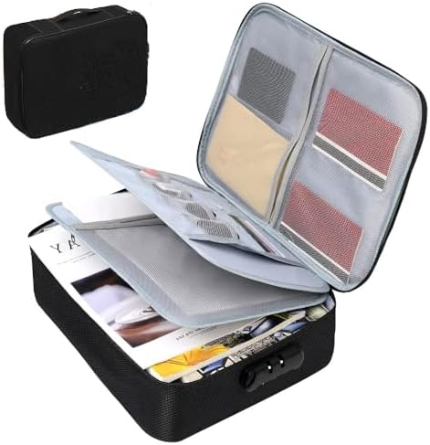 Document Organizer Storage Bag With Lock Waterproof File Folders Bag For Certificates Documents Safe Pouch Bag