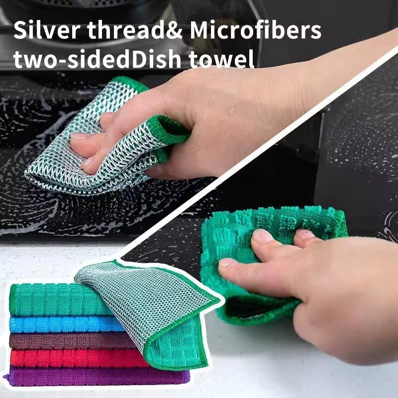 Double-Sided Microfiber Silver Silk Silver Cloth Kitchen (PACK OF 1)