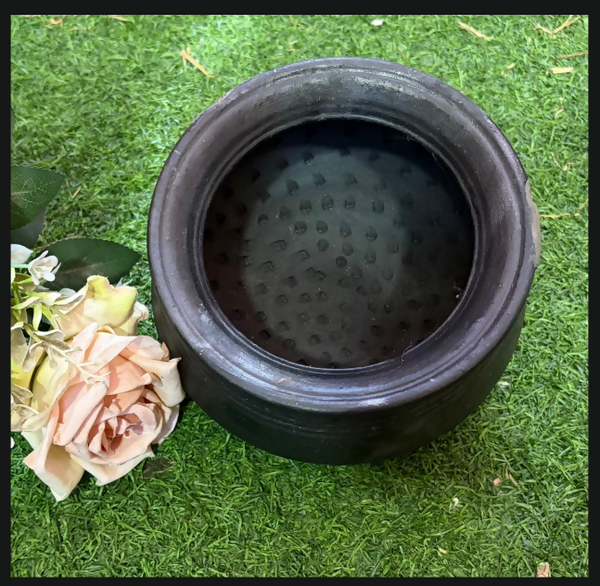 Handmade Black Earthen Pot – Traditional Clay Cooking, Water Storage & Rustic Kitchen Decor Pot
