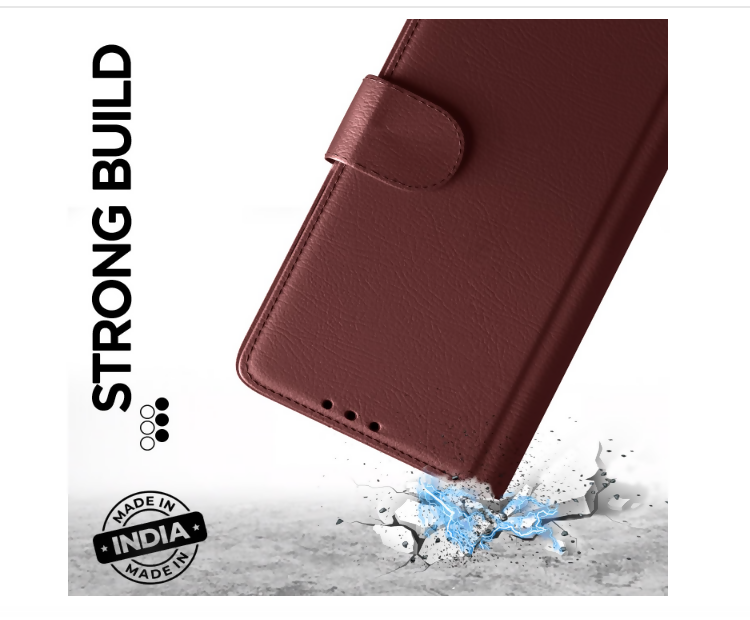 Redmi 9A / 9i Designer Brown Flip Cover – Slim, Lightweight & Full Protection