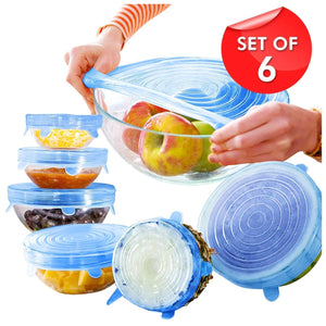 1. Silicone Lids Stretchable Cover ( Pack of 6 )