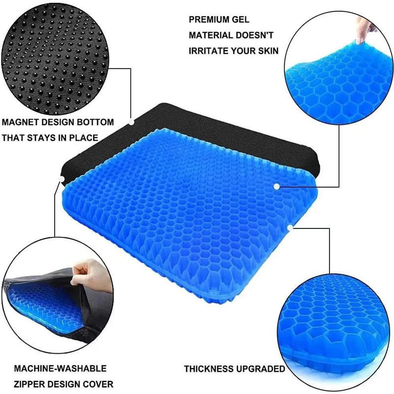 Extra Large Chair Cushion Seat Pad Breathable Honeycomb Design Car Gel Seat Cushions for Office