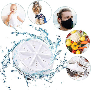 1. 2In1 Mini Washing Machine Portable Rotating Ultrasonic Turbine Washer