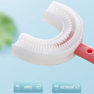 1. Toothbrush for Kids with U Shaped Silicone Brush Head for 360 Degree Cleaning