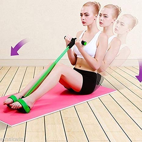 4-Tube Yoga Pedal Pull Reducer Puller Resistance Band Sit-Ups Device for Men and Women4-Tube Pedal Pull Resistance Band for Sit-Ups & Full Body Workout.