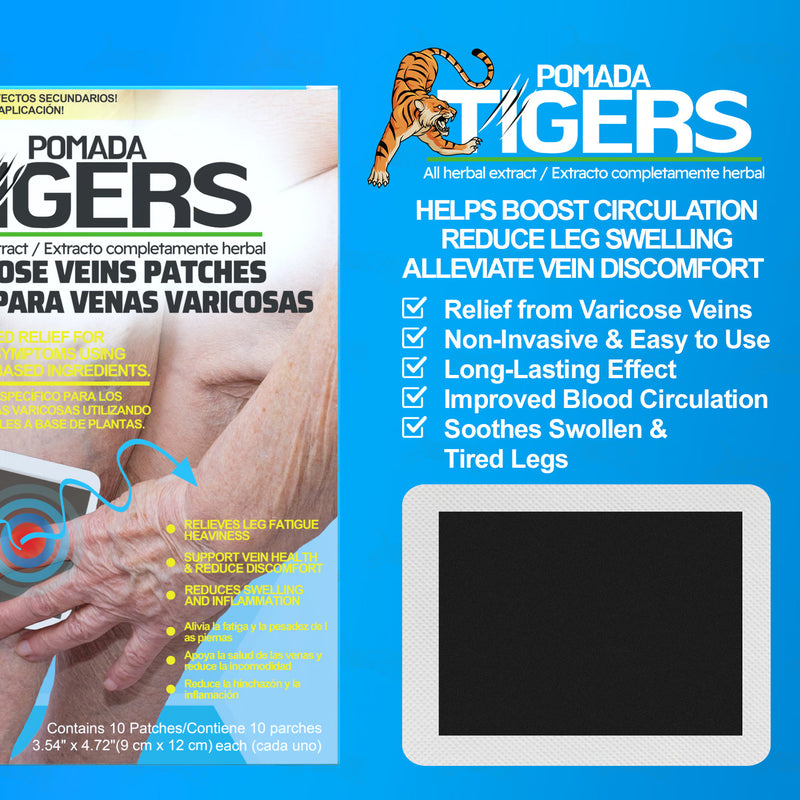 All Herbal extract / Extracto completamente herbal VARICOSE VEINS PATCHES PARCHES PARA VENAS VARICOSAS