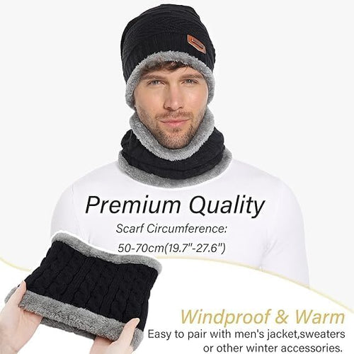 Beanie Cap & Muffler for Men (set)