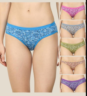 1. Pack of  4 Women Hipster Green, Blue, Beige Panty