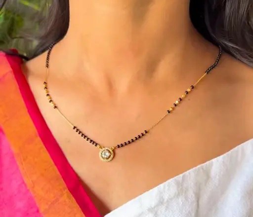Rose Gold Floral Cluster & Classic Solitaire Mangalsutra