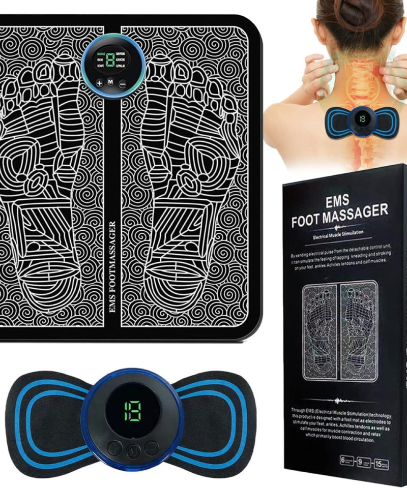 Foot And body Massager Pain Relief Wireless Electric EMS Massage Rechargeable Portable Folding Machine