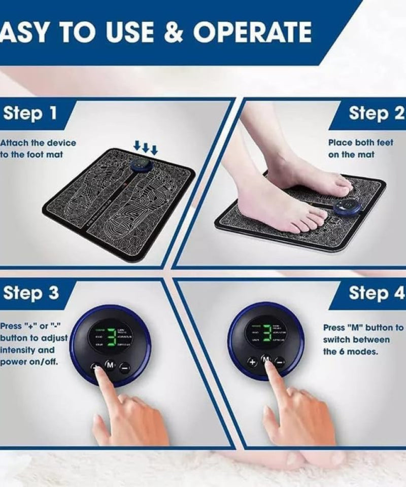 Foot Massager Wireless Electric EMS Massage Machine – Rechargeable Pain Relief & Muscle Relaxation Therapy Device