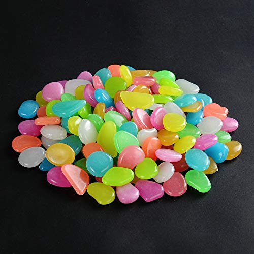 Garden Decor Luminous Stones Glow In Dark Decorative Pebbles Outdoor Fish Tank Decoration ( 100 Pcs )