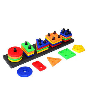 1. Geometric Shape Sorting Toy for Toddlers Early Learning Puzzle Blocks Column Set for Kids