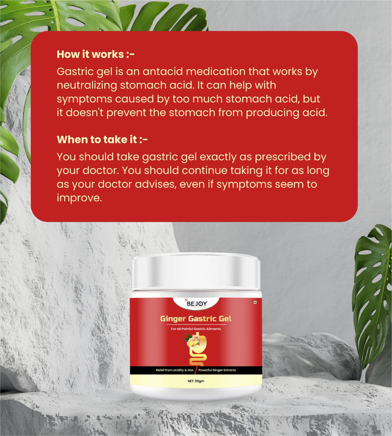 Ginger Gastric Gel For all Painful Gastric Ailments Relief from acidity & Gas 50ml