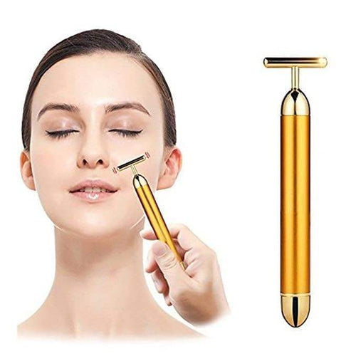 Gold Energy Beauty Bar | Pulse Firming Vibration Facial Massager for Lifting & Skin Tightening.