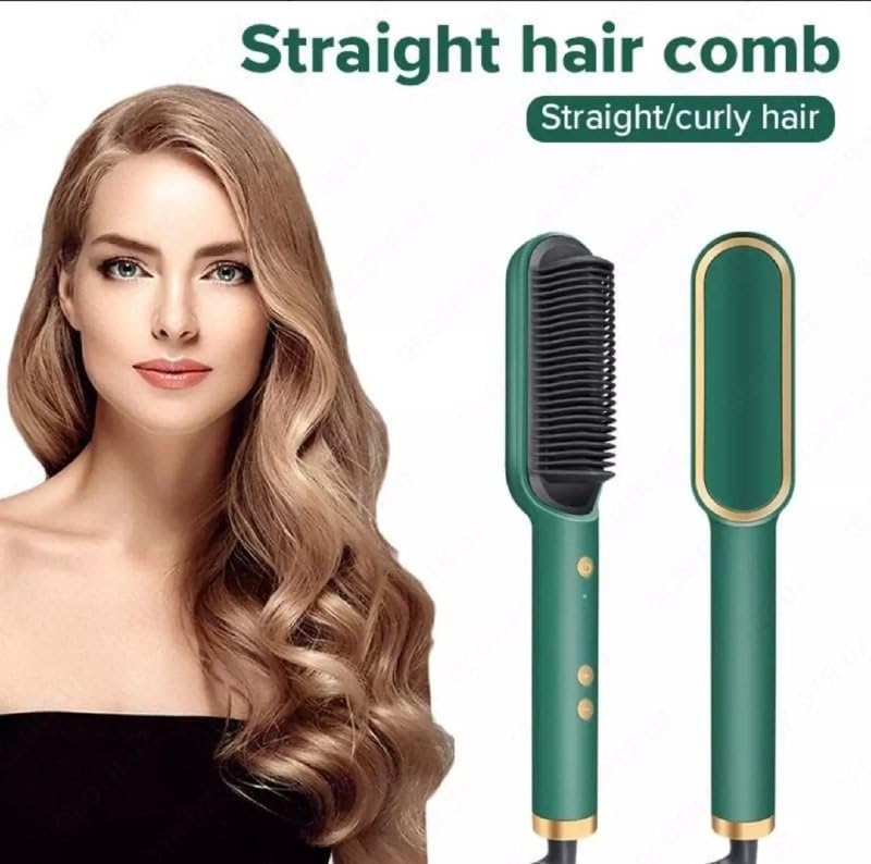 Hair Straightener Comb for Women Hair Straightener Brush  (Multicolor)