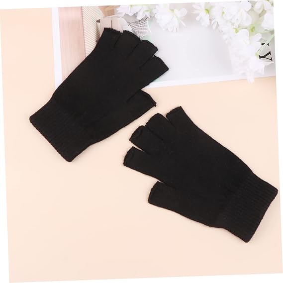 Half-finger Gloves Wool Winter Gloves Thermal Gloves Men