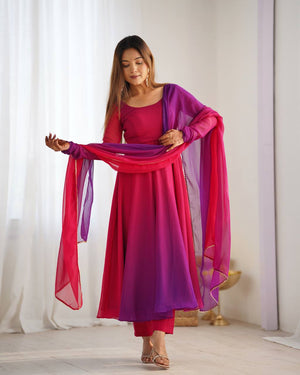 1. HEAVY PURE SOFT FOX GEORGETTE COLOURFULL GOWN