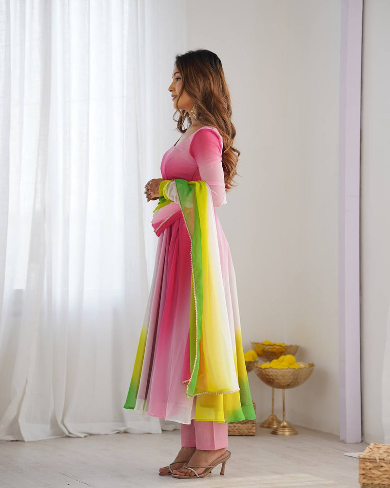 HEAVY PURE SOFT FOX GEORGETTE COLOURFULL PADDING