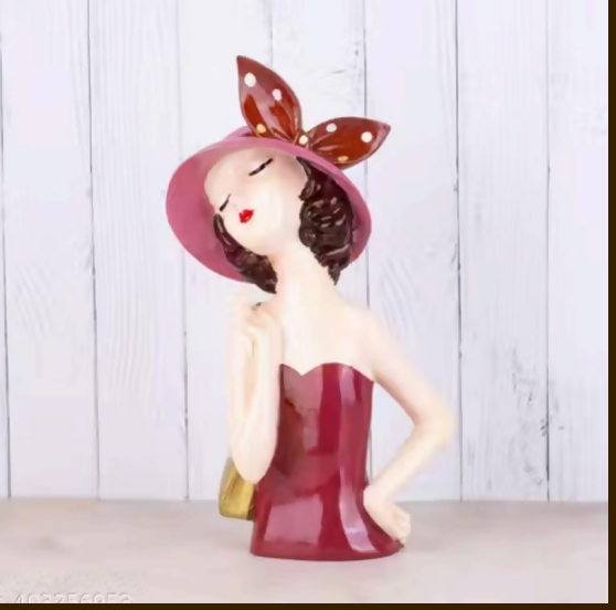 Elegant Girl with Purse Resin Showpiece