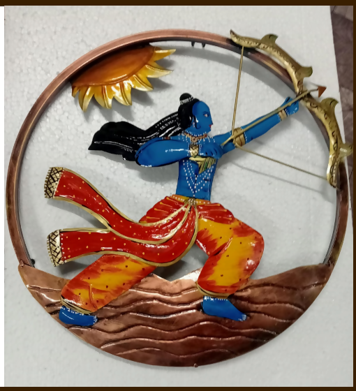 Lord Rama Wall Decor with Bow & Arrow | Premium Metal Ram Wall Hanging for Home, Office & Pooja Room
