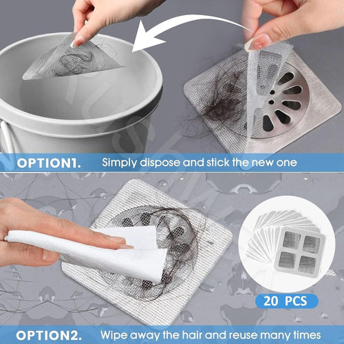 Large Upgraded Drain Cover Hair Catcher Disposable Waterproof Drain Guard (Pack of 10)