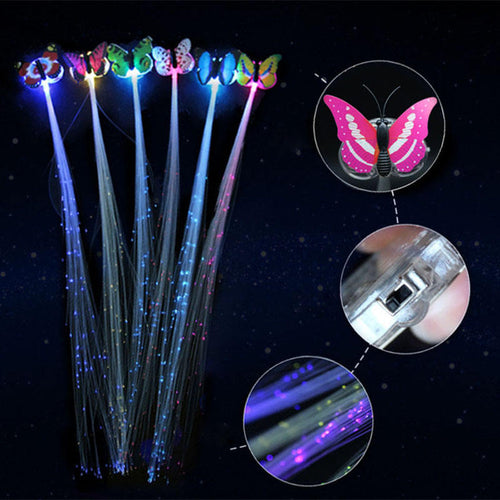 LED Light Fairy Hair Clips For Girls Kids Flashing Butterfly Hair Clip Braid Optical Fiber Hairpin Party Flash Barrettes