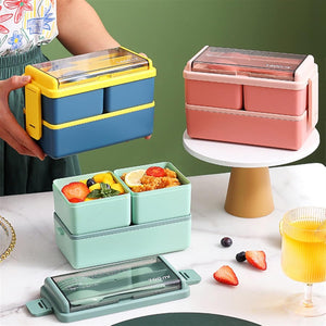 1. Lunch Box Microwave Oven Double Compartment Lunch Box