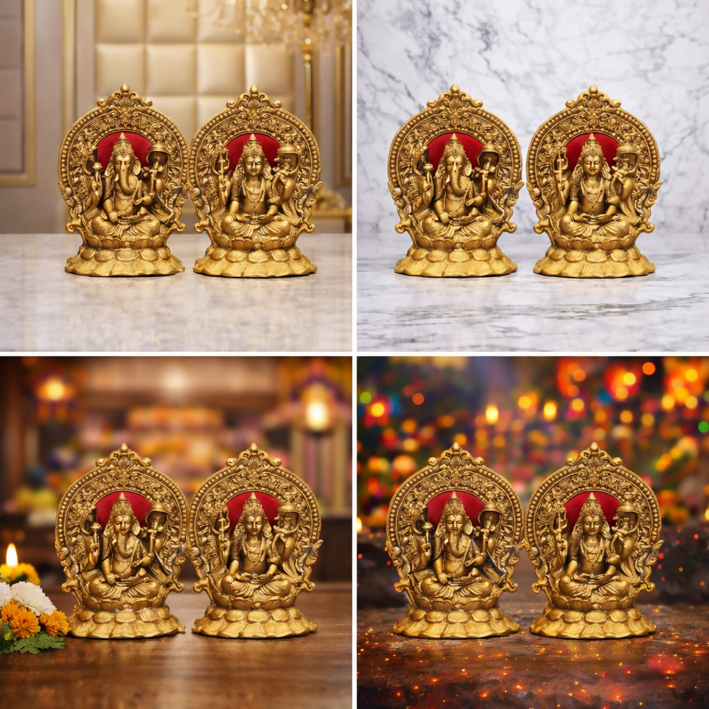 Golden Lakshmi Ganesha Idol Set – Premium Diwali Gift & Home Decor Showpiece