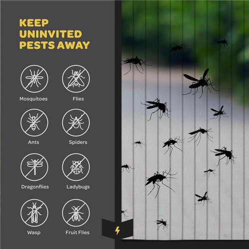 Magic Mesh Magnetic Mosquito Screen Door Net Curtain with Magnets Reinforced Polyester ( Pack Of 2 )