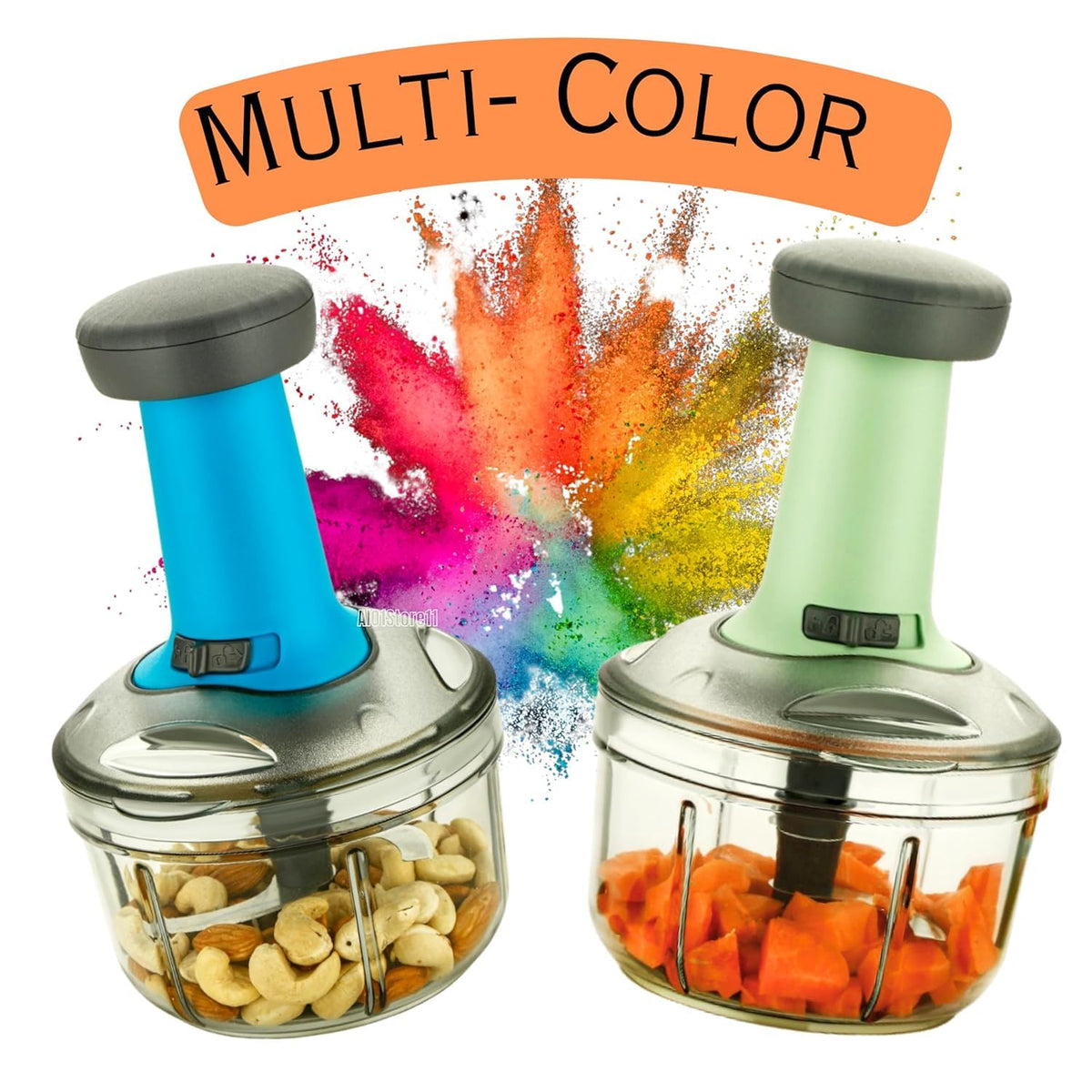 Manual Hand Press Square Push Chopper with 5 Blades for Easy Chopping ...