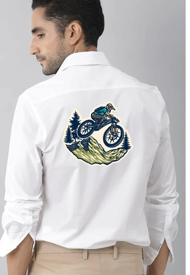 Men Regular Fit Bike Stant Printed Casual Shirt