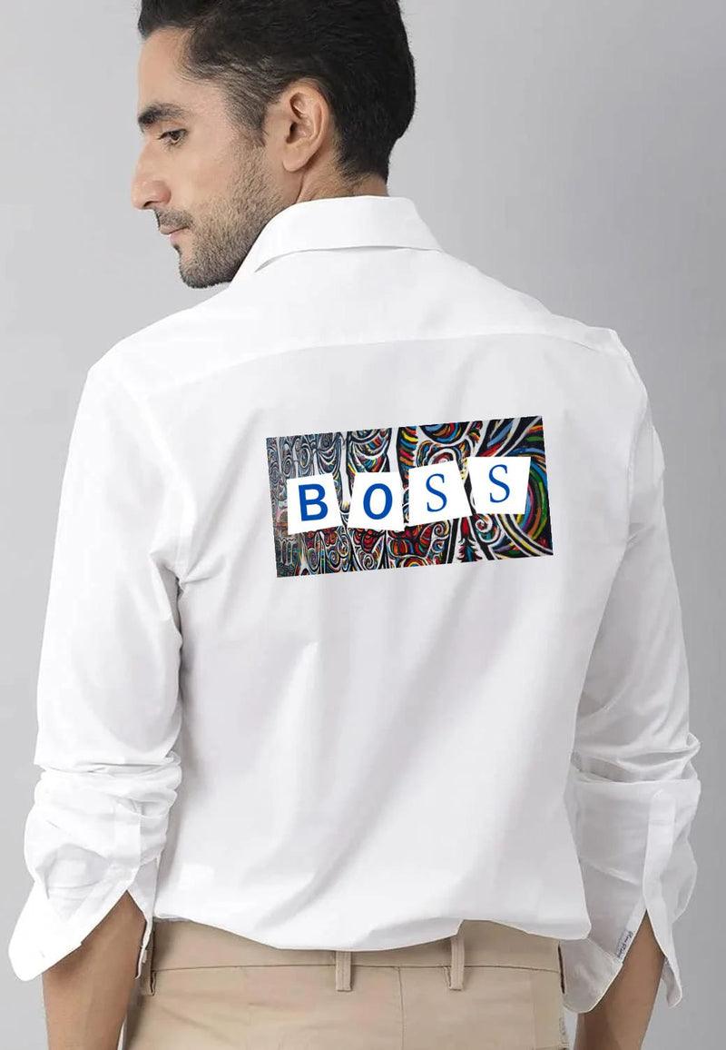 Men Regular Fit Boss Printed Casual Shirt