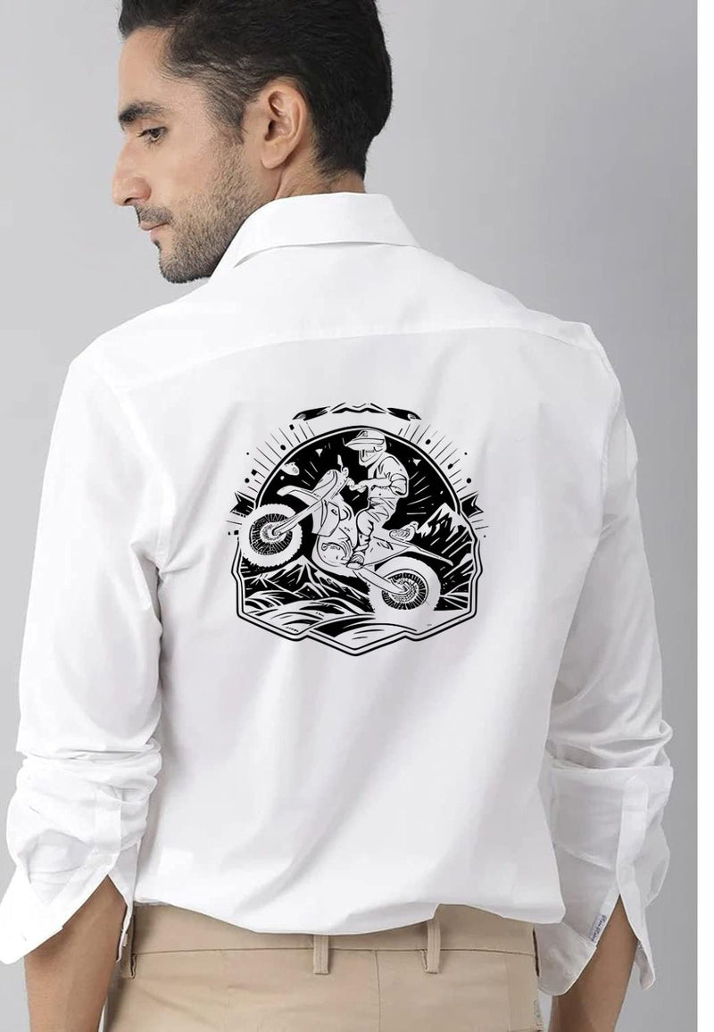 Men Regular Fit Bike Stant Printed Casual Shirt