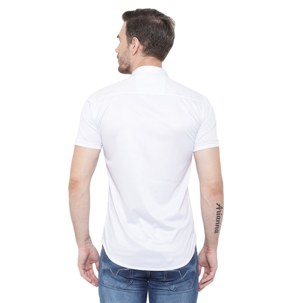 Men Printed Self Design Casual Shirt | Regular Fit Spread Collar Style