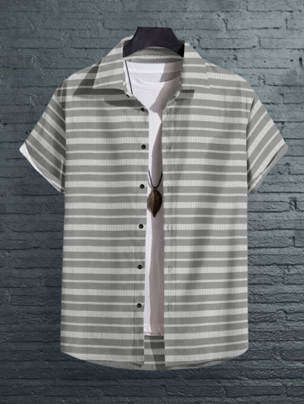 Men Regular Fit Printed Spread Collar Casual Shirt