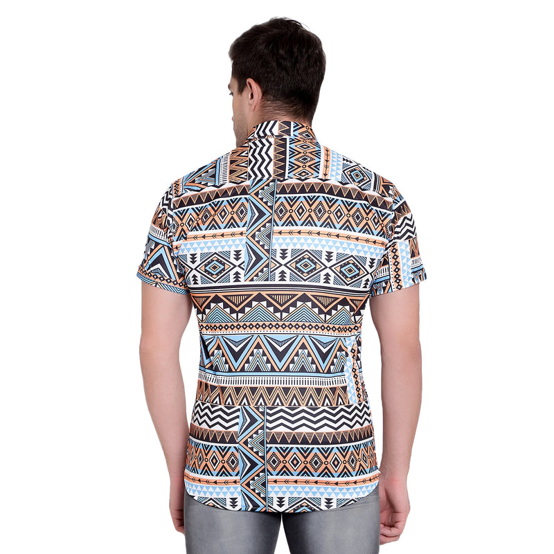 Men Regular Fit Printed Spread Collar Casual Shirt