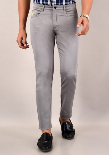 Men's Casual Cotton Slim Fit Chinos Pant - Grey (SIZE- 30,32,34,36)