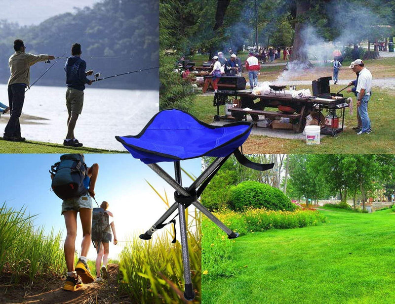 Mini Folding Tripod Stool, Portable Stable Travel Chair Tri-Leg Stool