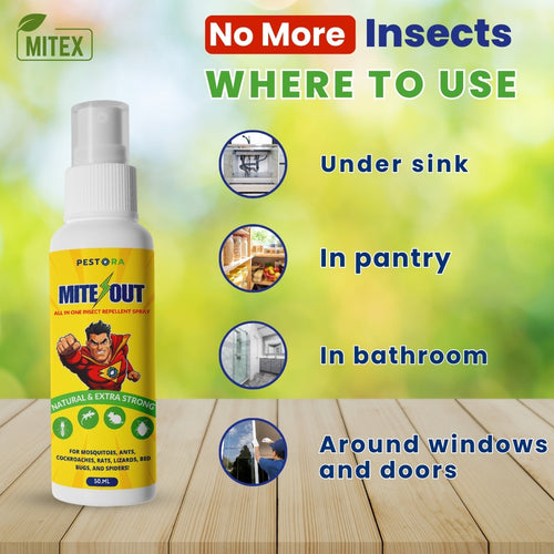 Mite Out - Natural & Extra Strong Insect & Mice Spray ( Pack Of 3 )